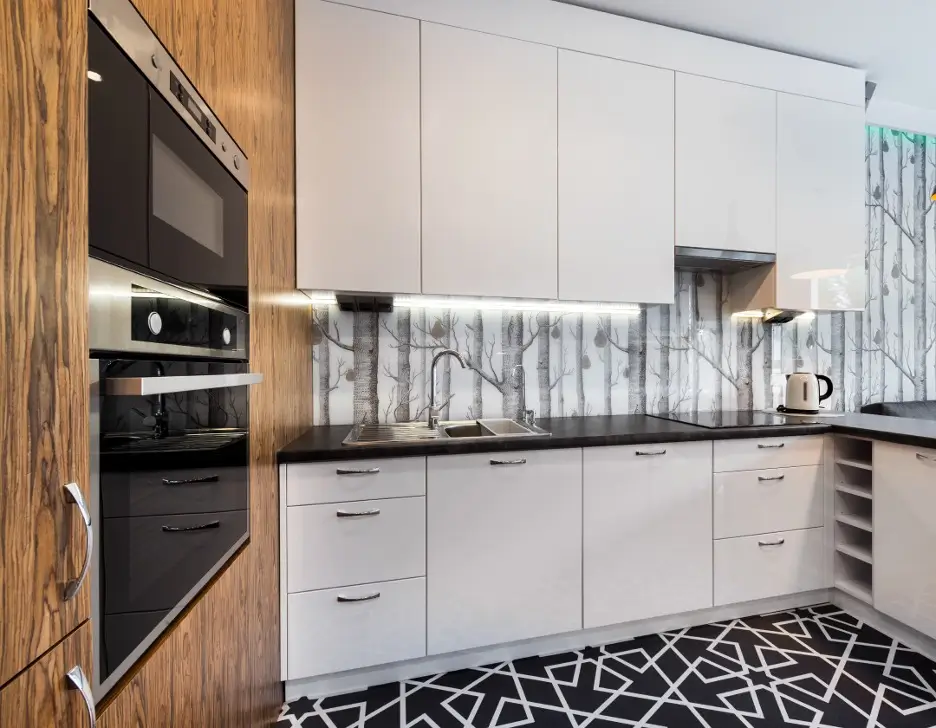 An interior look at beautiful, clean kitchen.