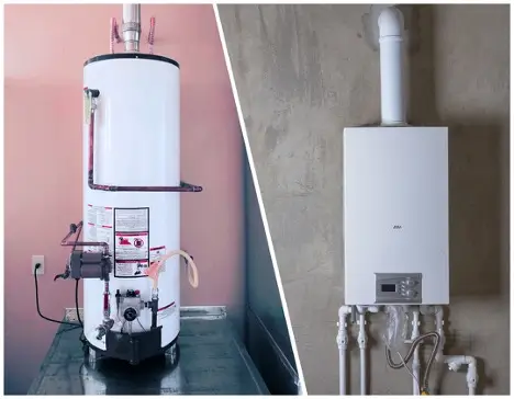 A water heater installed in a home.