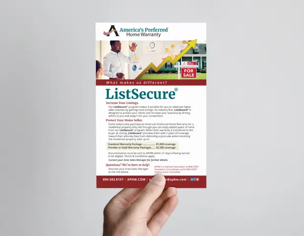 A graphic of ListSecure, one of APHW's key differentials for real estate agents who are trying to sell more homes.